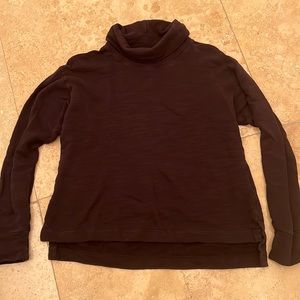 J.Crew Vintage Fleece Cotton Terry Heather Gray Turtleneck Tunic Sweatshirt. XS
